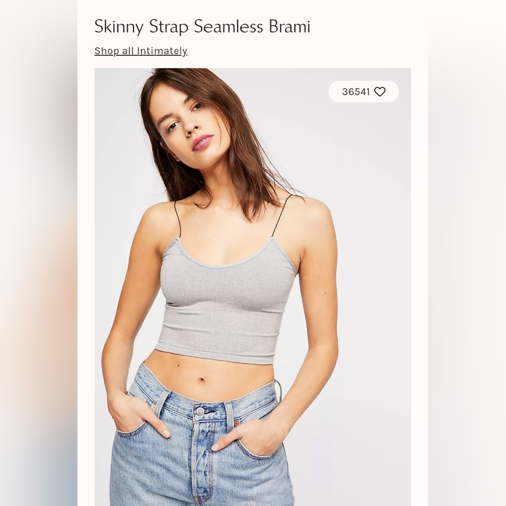 Skinny strap seamless brami NWT